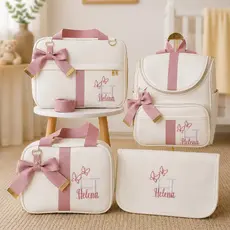 Bolsas Maternidade 4 Peças Luxo, Completo Personalizado térmico e impermeável, Coleção Afeto