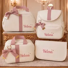 Bolsas Maternidade 4 Peças Luxo, Completo Personalizado térmico e impermeável, Coleção Realeza