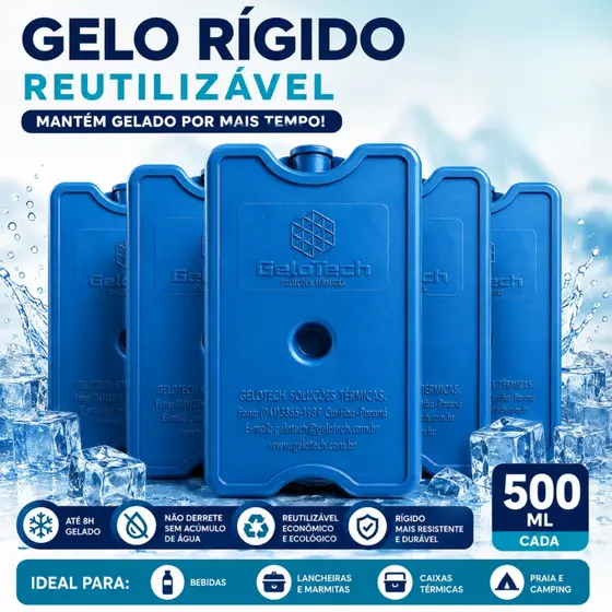 Gelo Artificial Gelotech Reutilizável 500ml Gelox Gel Artificial Atóxico