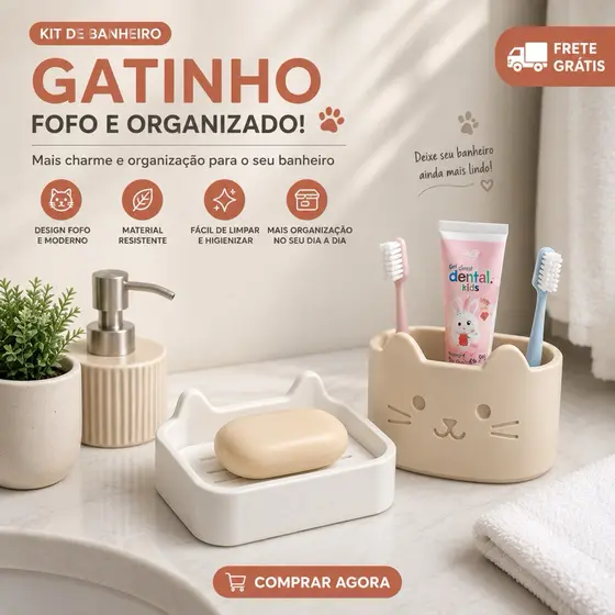 Saboneteira Decorativa Infantil Formato De Gatinho, Coelho e Urso.