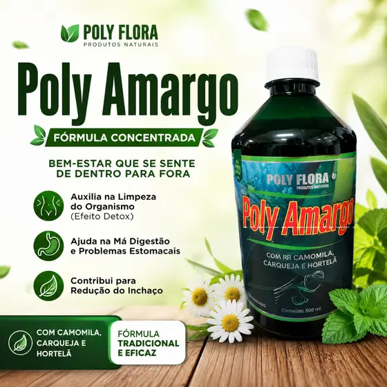 Amargo Poly Amargo 500 ml 100% Natural e Amargo.