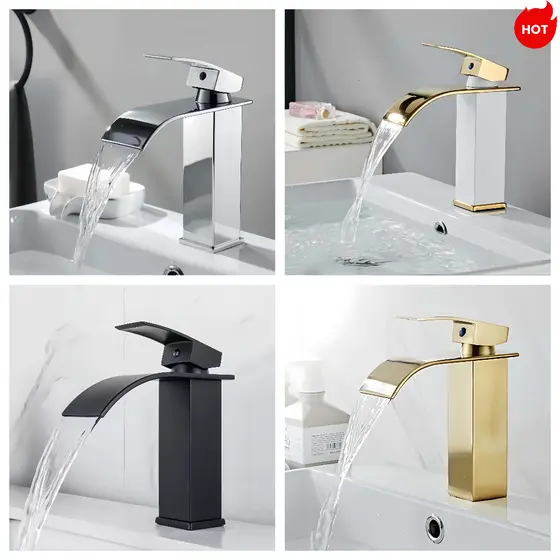 Torneira Monocomando Cascata Baixa Misturador Banheiro Inox - 18CM