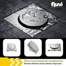 Ralo Click Up Inteligente Quadrado Aço Inox Banheiro Novo Moderno 10x10 /15x15 cm