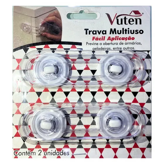 Kit com 4 Trava para gaveta, porta, armário, geladeira, segurança para bebe