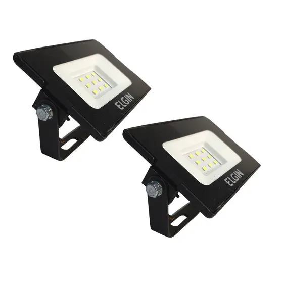 2 Projetores Led 10W 6500K Bivolt Branco Frio Refletor IP65