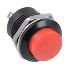 BOTÃO PULSO VERMELHO TIPO START BUJÃO SEM TRAVA R13-507 VM BUZINA MOTO USO GERAL REDONDO 2 TERMINAIS