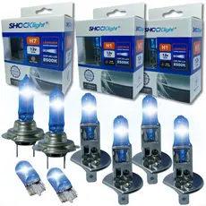 KIT DE LÂMPADAS SUPER BRANCA PARA FAROL ALTO BAIXO MILHA E LANTERNA H1 H7 E T10