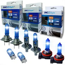 KIT PAR LÂMPADAS PARA FAROL ALTO BAIXO MILHA E LANTERNA H1 H7 H11 E T10 SUPER BRANCO SHOCKLIGHT DUPLO FOCO