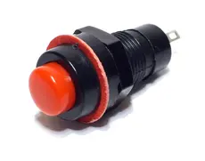 50 Botão Pulso Vermelho  Sem Trava DS-213 VM 2 Terminais
