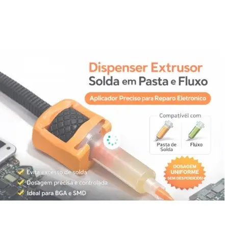 Dispenser Extrusor de Solda em Pasta e Fluxo | Aplicador Manual SMD BGA Reparo Eletrônico 10G.