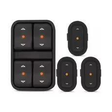 Kit Botão Vidro Elétrico Astra Celta Corsa Meriva Zafira LED AMBAR / AZUL 4 portas Completo