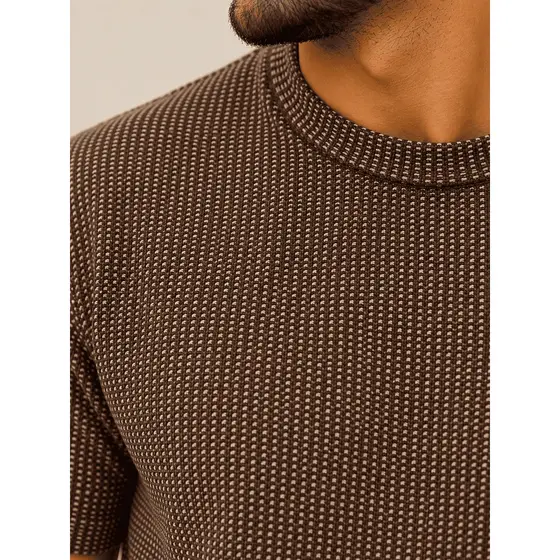 Camiseta Masculina Tricô Em Duas Cores