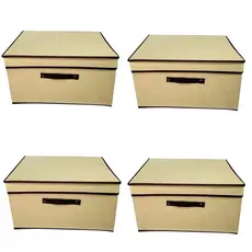 kit 4 Caixa Organizadora Estruturada Grande para Armário e Guarda-Roupa edredon 30×28×15