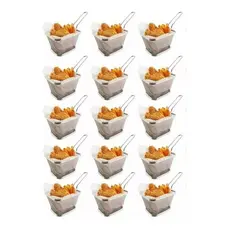 Kit 22 Cesta Servir Porção Batata Frita Frango Lanches Gourmet Bar
