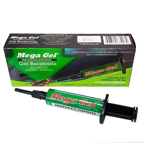 Baraticida Mega Gel 10gr para controle de baratas.