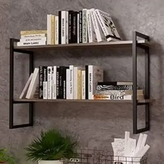 Kit Suporte Para Prateleiras Estilo Industrial Preto Fosco (obs: madeira não incluso)