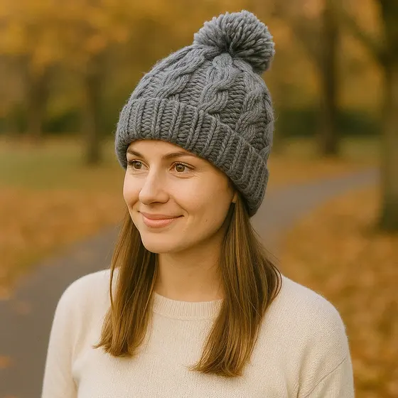 Touca Forrado Inverno Chapéu Cachecol Boné Quente Pompom Pelúcia Proteger Cabeça Roupa Luva