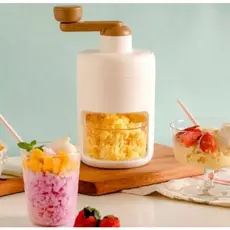 Triturador Gelo Manivela Preparo Vasilha Sobremesa Cortador Bebida Multiuso Drinks Bandeja Vitamina