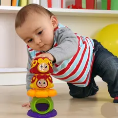 Torre Bolinha Chocalho Joaninha Brinquedo Empilhar Diversão Presente Educativo Bebê Boneca Infantil