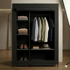 Guarda Roupa Portátil Dobrável Solteiro Organizador Prático Compacto Ideal para Quartos Pequenos Solteiro