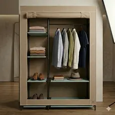 Guarda Roupa Simples Solteiro Portátil Dobrável Closet Organizador Multiuso Prático Compacto Ideal para Quartos Pequenos