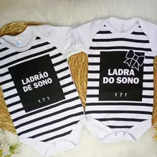 Body Temático Divertido Bebê Menina/Menino - Ladrão de Sono