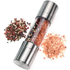 Moedor de Pimenta E Sal Grosso Triturador Manual Duplo 2 em 1 Gourmet Aço Inox Tempero Pequeno