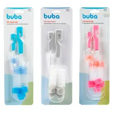 Kit Escovas Para Lavar Mamadeira e Bico C/ 2 Unidades 1 Escova Para bicos e 1 Para Mamadeira Buba
