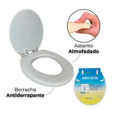 Assento Sanitário Almofadado Modelo Plus Slim Oval - OLIVER HOME