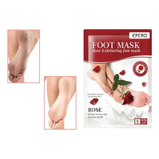 Máscara Esfoliante Pés 1 Par de Meia Peeling Efero Rosas