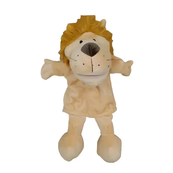 Fantoche Pelúcia De Mão Leão C/ Braços E Pernas