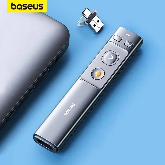 Apresentação Baseus Spotlight Apontador Laser Sem Fio Remoto Controle PPT