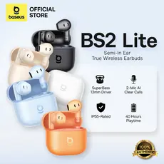 Baseus Bass BS2 Lite True Wireless Earbuds 10mm Dynamic Driver Clear Sound Bluetooth Earphones with USB-C Charging Case
