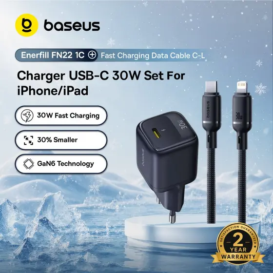 Baseus GaN5 20W / 30W / 45W Mini Carregador Rápido Portátil Para iPhone 15 16 17Pro Max