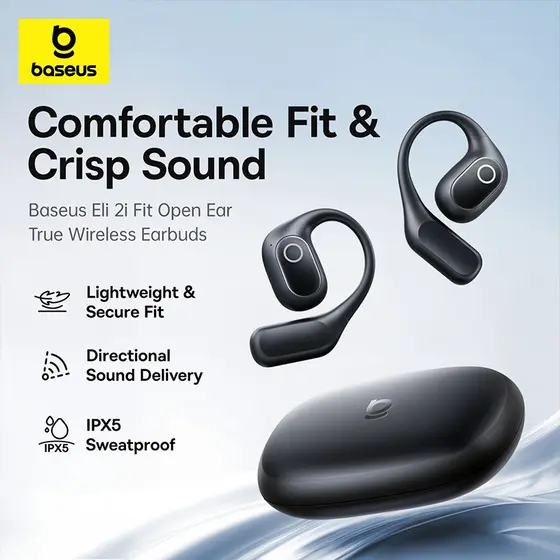 Baseus Eli 2i Fit Open-Ear True Wireless Earbuds IPX5 Fones De Ouvido Sem Fio À Prova D'água 36H Tempo De Escuta
