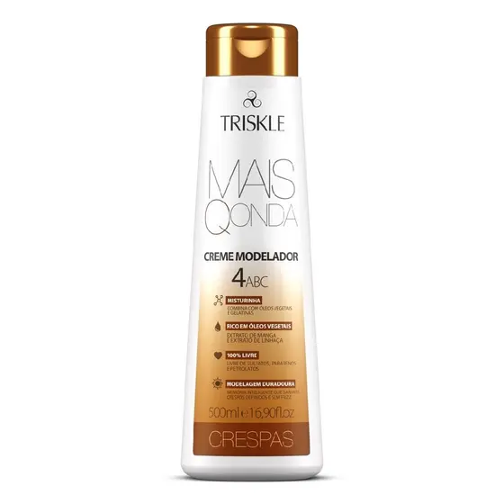 Triskle Mais Q Onda Modelador Finalizador Termoativo Curvatura Crespas Definição Brilho 500ml