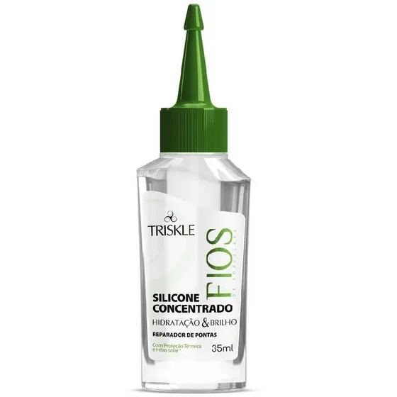 Triskle Fios Porcelana Óleo Silicone Reparador Pontas Concentrado Hidratação Brilho Termoativo 35ml