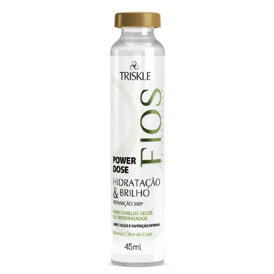 Triskle Fios Porcelana Power Dose Máscara Hidratação Creme Hidratação Brilho 45ml