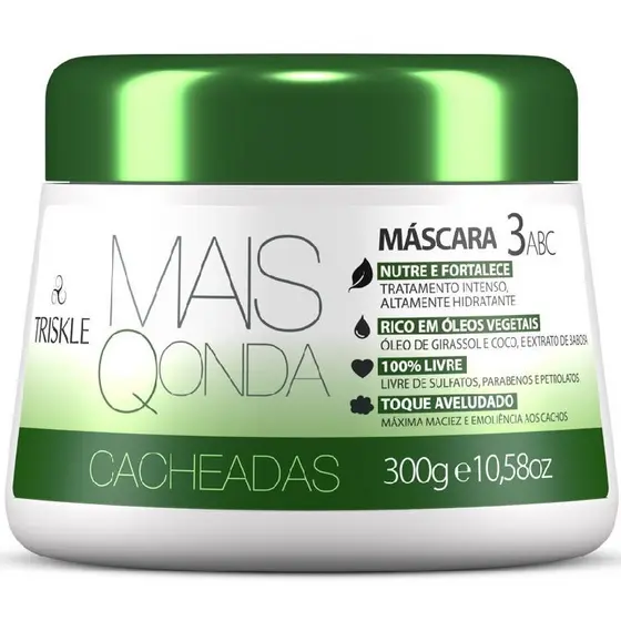 Triskle Mais Q Onda Máscara Tratamento Creme Curvatura Cacheadas Hidratação Definição 300g