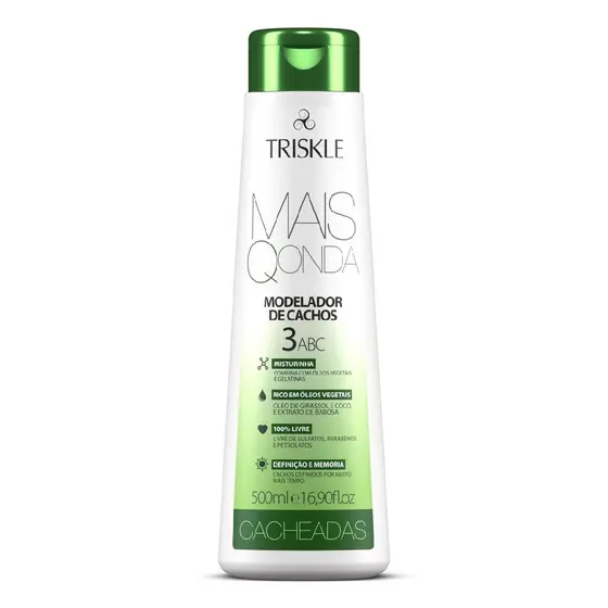 Triskle Mais Q Onda Modelador Finalizador Termoativo Cacheadas Definição Brilho 500ml