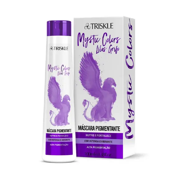 Triskle Máscara Pigmentante Colorida Mystic Colors Lilás Grifo Intensa Vibrante Alta Duração 100ml