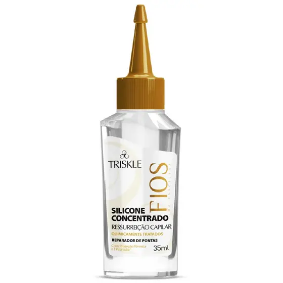 Triskle Fios Porcelana Óleo Silicone Reparador Pontas Concentrado Ressurreição Capilar 35ml