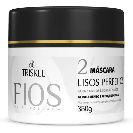 Triskle Fios Porcelana Máscara Tratamento Creme Lisos Perfeitos Antifrizz Maciez Alinhamento 300g