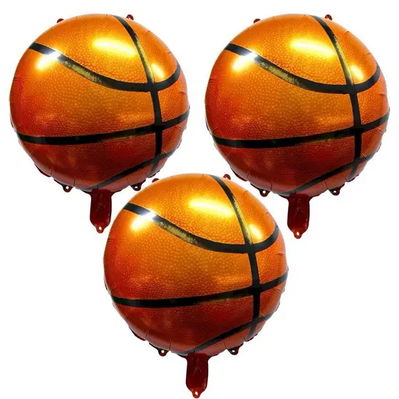 Kit 10 Balão Metalizado Bola Basquete 45cm Festas Decoração Enfeite Basketball