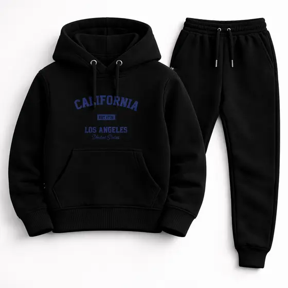 Conjunto Masculino Infantil Moletom Blusa e Calça  Algodão Flanelado Infantil Moda Juvenil