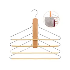 Cabide De Madeira Closet Para 4 Calça Camisa Vestido 4 Em 1
