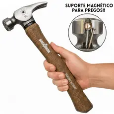 Martelo Unha Carpinteiro Profissional Reforçado 700g Cabo Em Madeira Hickory E Cabeça De Aço