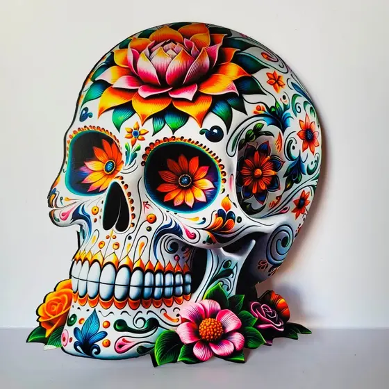 plaquinha decorativa caveira mexicana -  dia dos mortos - halloween