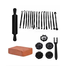 Kit Completo de Ferramentas Para Artesanato + Argila LCPLASTIC.