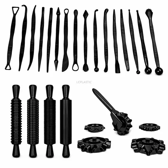 Kit Estecas 16 Ferramentas +   Cortador Carretilha 5 em 1  +  4 Rolos Liso e Marcadores